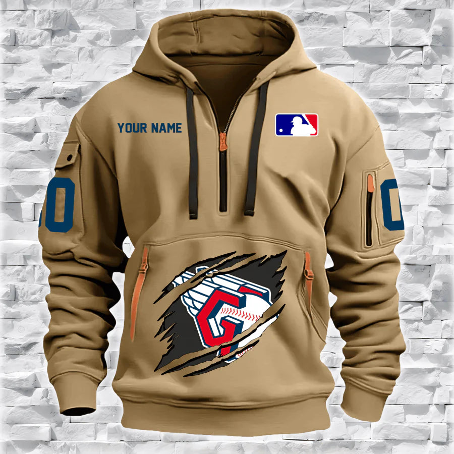 [FLASH SALE] NEW CUSTOMIZED MLB13 CL GUARDIANS QUARTER ZIP HOODIE