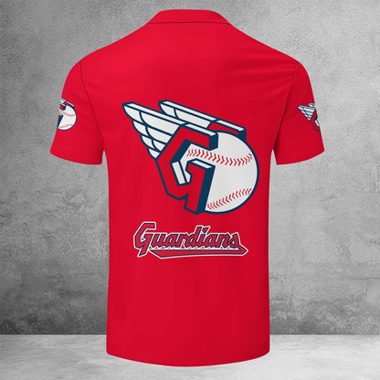 [FLASH SALE] NEW CUSTOMIZED MLB13 CGS CLEVELAND GUARDIANS ZIP POLO SHIRT
