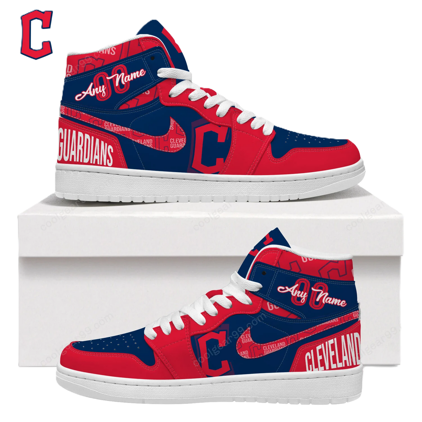 [FLASH SALE] NEW CUSTOMIZED MLB13 CL GUARDIANS AIR JORDAN SNEAKERS