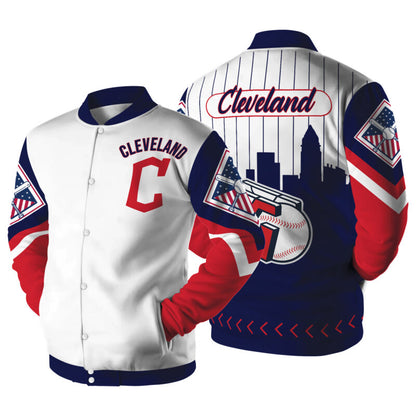 [FLASH SALE] NEW CUSTOMIZED MLB13 CL GUARDIANS SATIN VARSITY & BASEBALL JACKET