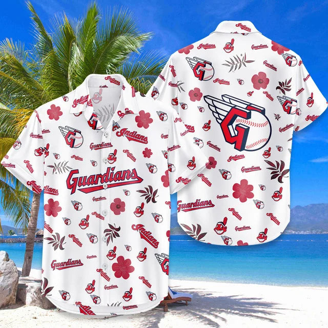 [FLASH SALE] NEW CUSTOMIZED MLB13 CGS CLEVELAND GUARDIANS UNISEX HAWAIIAN SHIRT & SHORTS SET