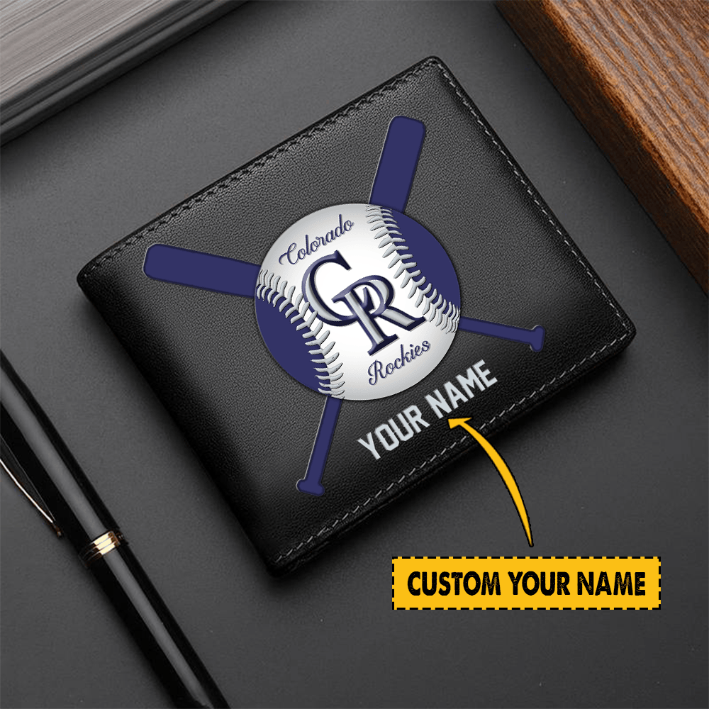 [FLASH SALE] NEW CUSTOMIZED MLB30 CL ROCKIES LEATHER WALLET