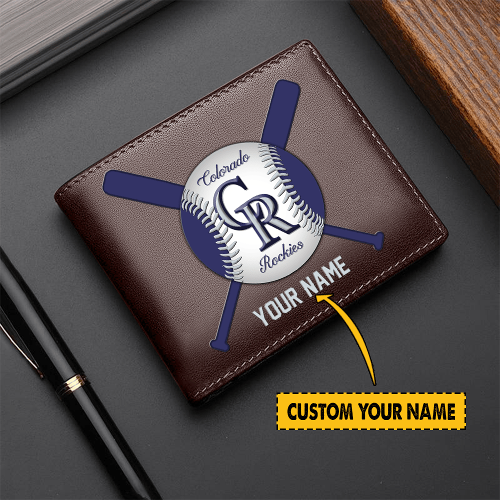 [FLASH SALE] NEW CUSTOMIZED MLB30 CL ROCKIES LEATHER WALLET