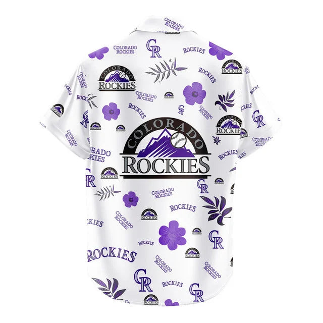 [FLASH SALE] NEW CUSTOMIZED MLB30 COR COLORADO ROCKIES UNISEX HAWAIIAN SHIRT & SHORTS SET