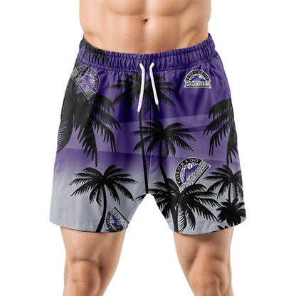 [FLASH SALE] NEW CUSTOMIZED MLB30 COR COLORADO ROCKIES UNISEX HAWAIIAN SHIRT & SHORTS SET