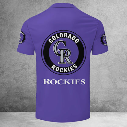 [FLASH SALE] NEW CUSTOMIZED MLB30 COR COLORADO ROCKIES ZIP POLO SHIRT