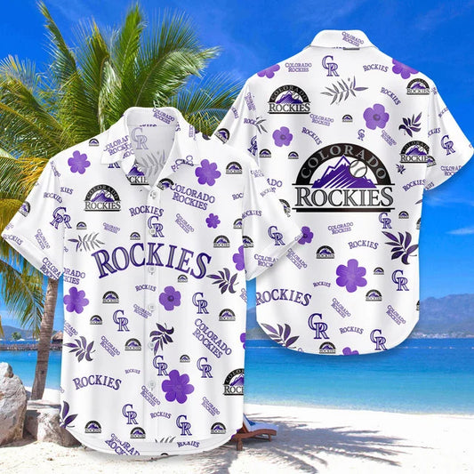 [FLASH SALE] NEW CUSTOMIZED MLB30 COR COLORADO ROCKIES UNISEX HAWAIIAN SHIRT & SHORTS SET