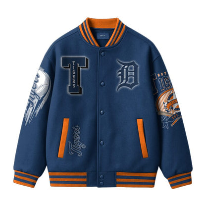 [FLASH SALE] NEW CUSTOMIZED MLB16 DT TIGERS SATIN VARSITY & BASEBALL JACKET