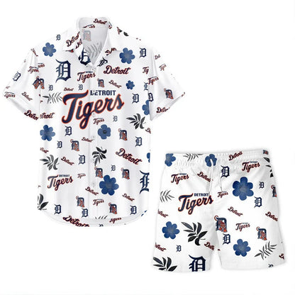 [FLASH SALE] NEW CUSTOMIZED MLB16 DTS DETROIT TIGERS UNISEX HAWAIIAN SHIRT & SHORTS SET