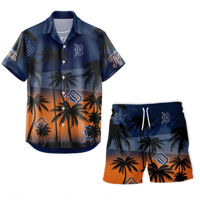 [FLASH SALE] NEW CUSTOMIZED MLB16 DTS DETROIT TIGERS UNISEX HAWAIIAN SHIRT & SHORTS SET