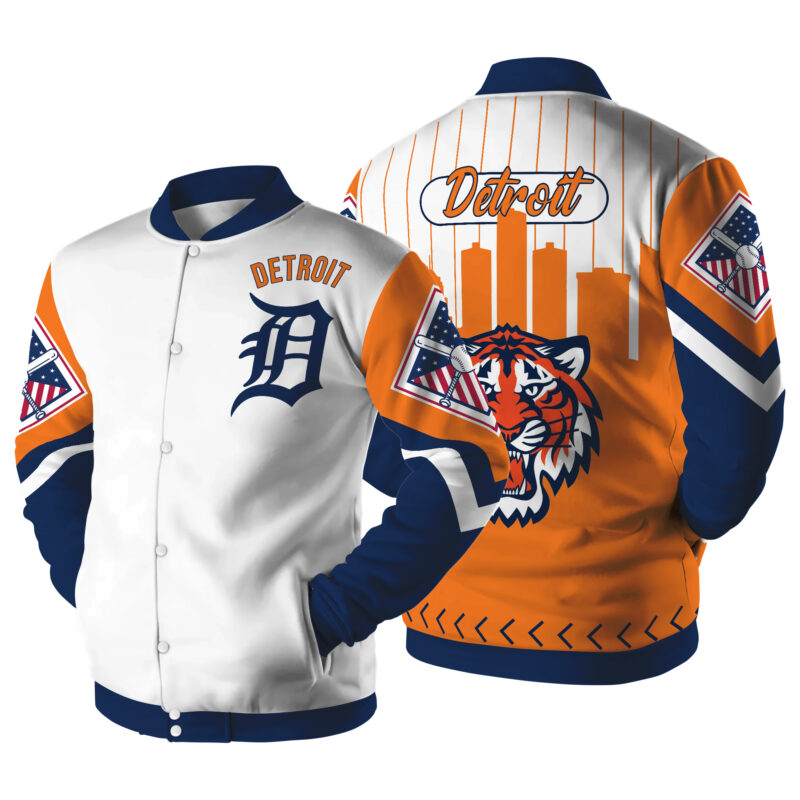 [FLASH SALE] NEW CUSTOMIZED MLB16 DT TIGERS SATIN VARSITY & BASEBALL JACKET