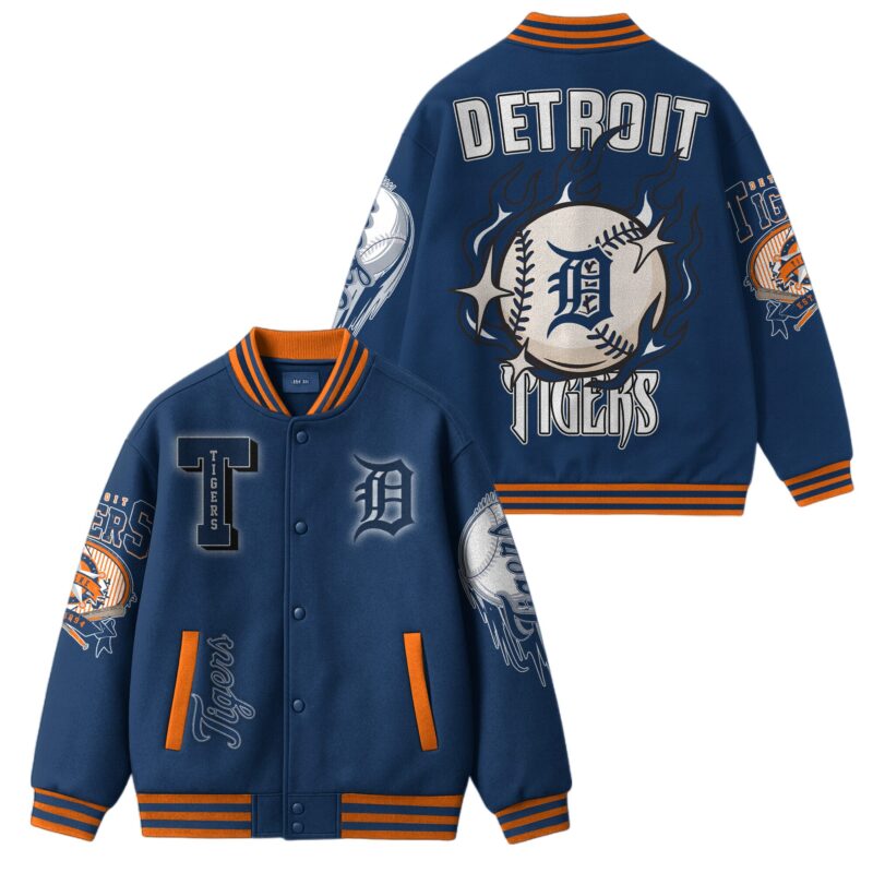 [FLASH SALE] NEW CUSTOMIZED MLB16 DT TIGERS SATIN VARSITY & BASEBALL JACKET