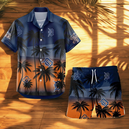 [FLASH SALE] NEW CUSTOMIZED MLB16 DTS DETROIT TIGERS UNISEX HAWAIIAN SHIRT & SHORTS SET
