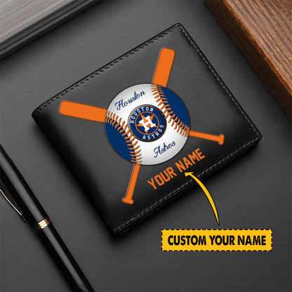[FLASH SALE] NEW CUSTOMIZED MLB10 HT ASTROS LEATHER WALLET