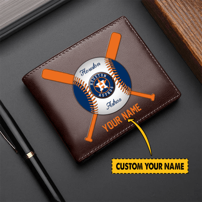 [FLASH SALE] NEW CUSTOMIZED MLB10 HT ASTROS LEATHER WALLET