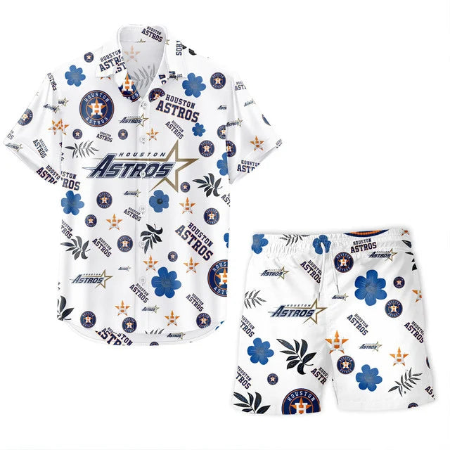 [FLASH SALE] NEW CUSTOMIZED MLB10 HAS HOUSTON ASTROS UNISEX HAWAIIAN SHIRT & SHORTS SET
