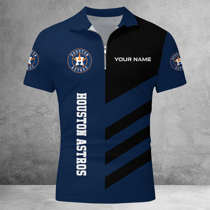 [FLASH SALE] NEW CUSTOMIZED MLB10 HAS HOUSTON ASTROS ZIP POLO SHIRT