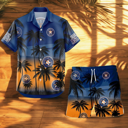 [FLASH SALE] NEW CUSTOMIZED MLB10 HAS HOUSTON ASTROS UNISEX HAWAIIAN SHIRT & SHORTS SET