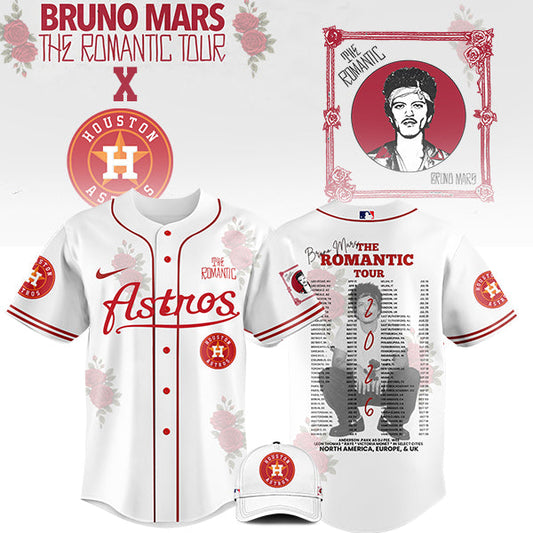 [FLASH SALE] NEW CUSTOMIZED MLB10 HT ASTROS x BRUNO MARS BASEBALL JERSEY & CAP