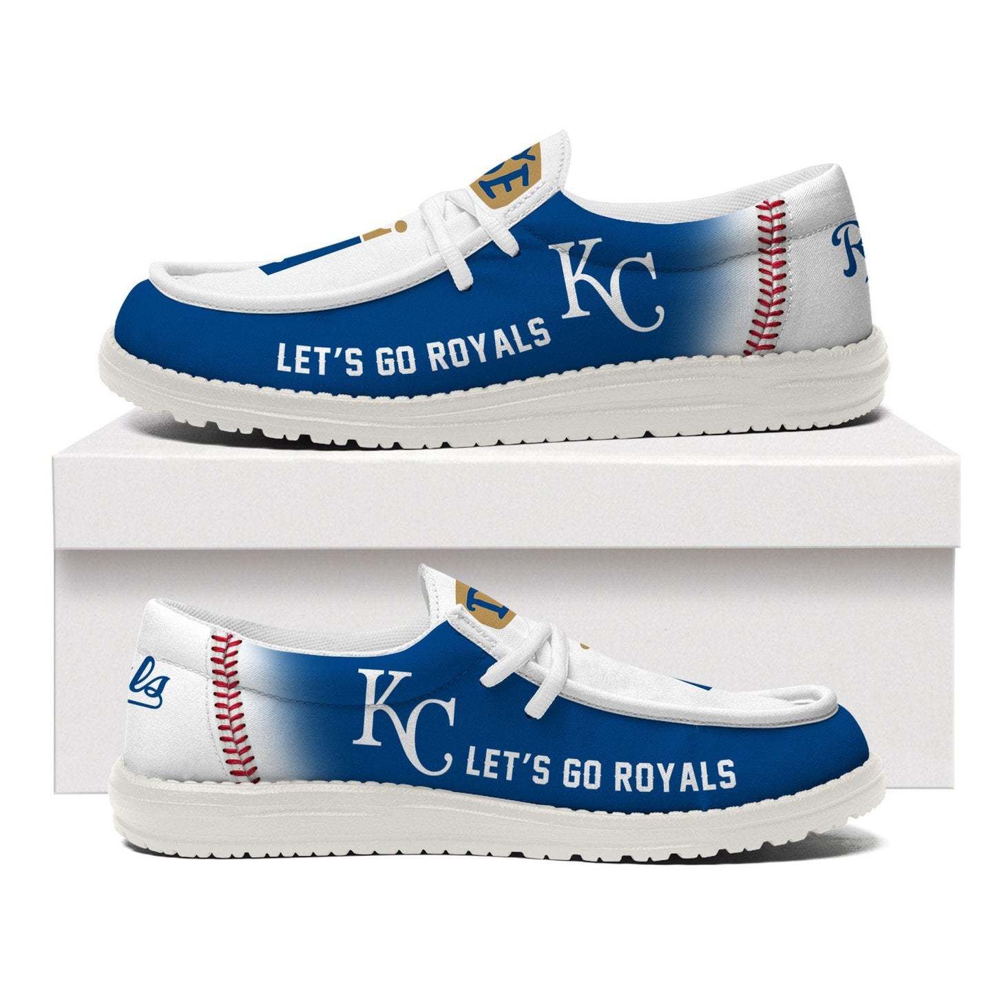 [FLASH SALE] NEW CUSTOMIZED MLB19 KC ROYALS LOAFER SHOES