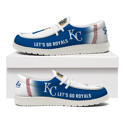 [FLASH SALE] NEW CUSTOMIZED MLB19 KC ROYALS LOAFER SHOES