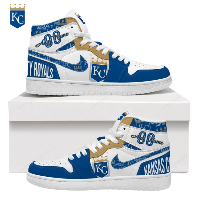 [FLASH SALE] NEW CUSTOMIZED MLB19 KC ROYALS AIR JORDAN SNEAKERS