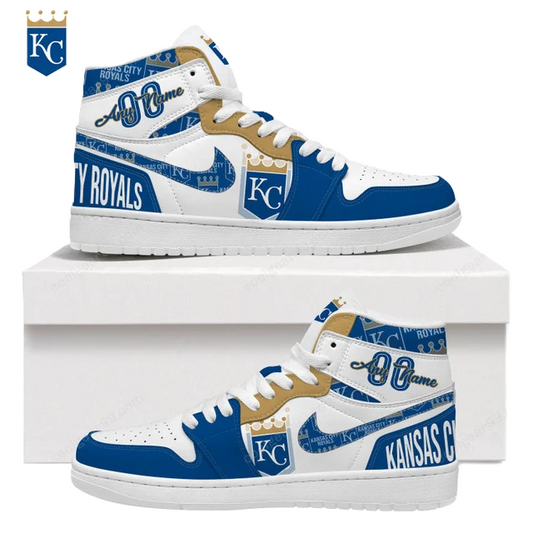[FLASH SALE] NEW CUSTOMIZED MLB19 KC ROYALS AIR JORDAN SNEAKERS