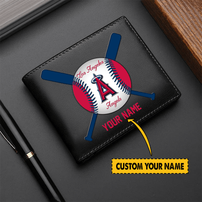 [FLASH SALE] NEW CUSTOMIZED MLB27 LA ANGELS LEATHER WALLET