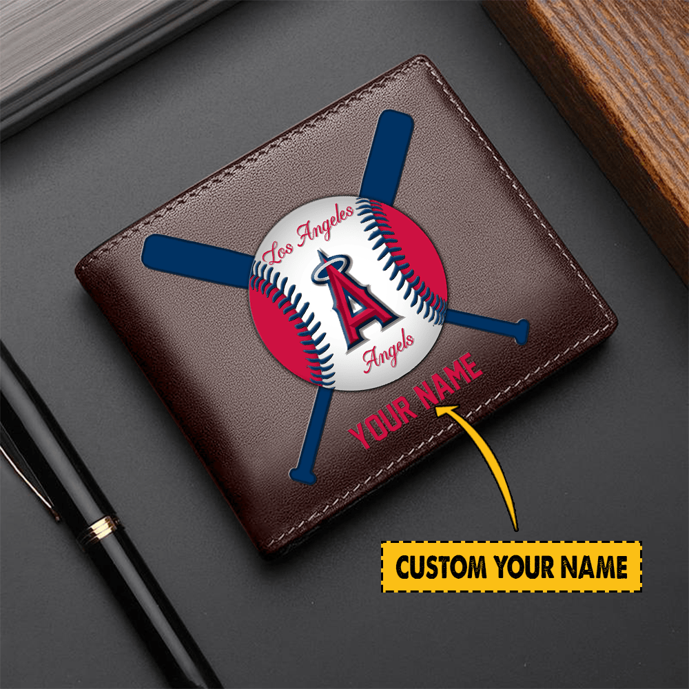 [FLASH SALE] NEW CUSTOMIZED MLB27 LA ANGELS LEATHER WALLET