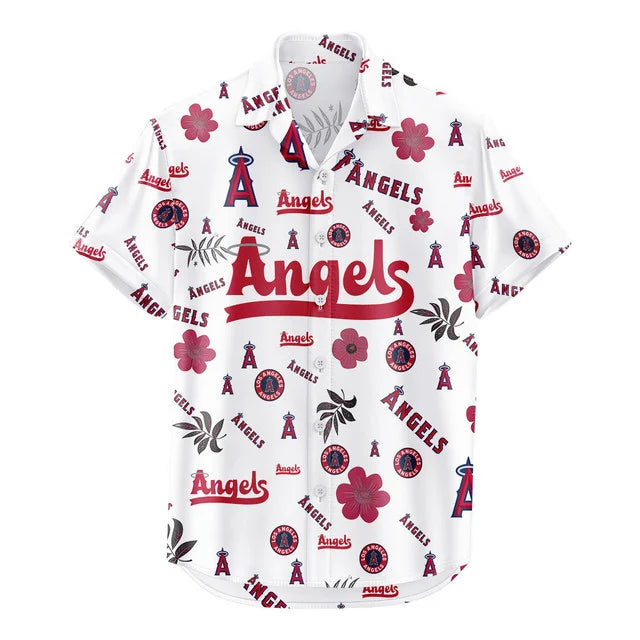 [FLASH SALE] NEW CUSTOMIZED MLB27 LAA LOS ANGELES ANGELS UNISEX HAWAIIAN SHIRT & SHORTS SET