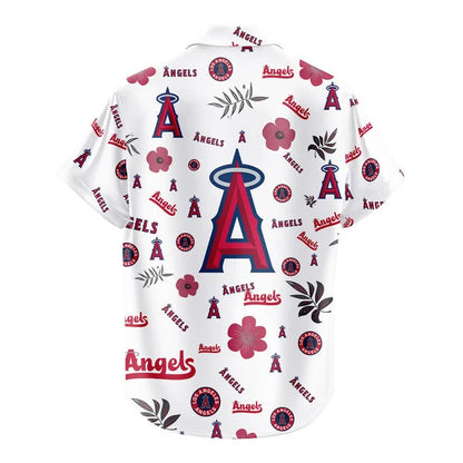[FLASH SALE] NEW CUSTOMIZED MLB27 LAA LOS ANGELES ANGELS UNISEX HAWAIIAN SHIRT & SHORTS SET