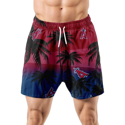 [FLASH SALE] NEW CUSTOMIZED MLB27 LAA LOS ANGELES ANGELS UNISEX HAWAIIAN SHIRT & SHORTS SET