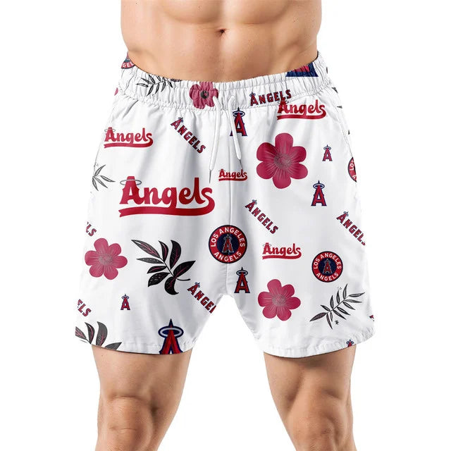 [FLASH SALE] NEW CUSTOMIZED MLB27 LAA LOS ANGELES ANGELS UNISEX HAWAIIAN SHIRT & SHORTS SET