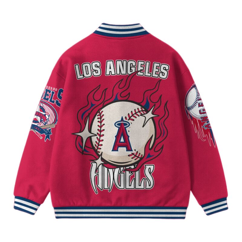 [FLASH SALE] NEW CUSTOMIZED MLB27 LA ANGELS SATIN VARSITY & BASEBALL JACKET