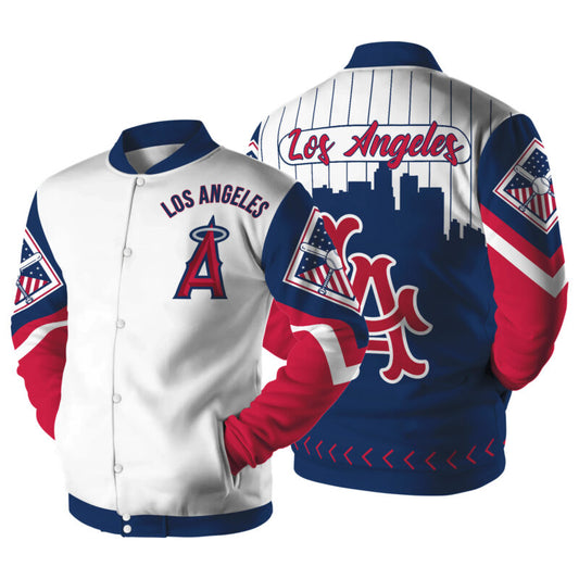 [FLASH SALE] NEW CUSTOMIZED MLB27 LA ANGELS SATIN VARSITY & BASEBALL JACKET