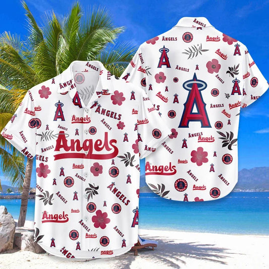 [FLASH SALE] NEW CUSTOMIZED MLB27 LAA LOS ANGELES ANGELS UNISEX HAWAIIAN SHIRT & SHORTS SET