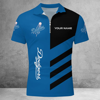 [FLASH SALE] NEW CUSTOMIZED MLB02 LAD LOS ANGELES DODGERS ZIP POLO SHIRT