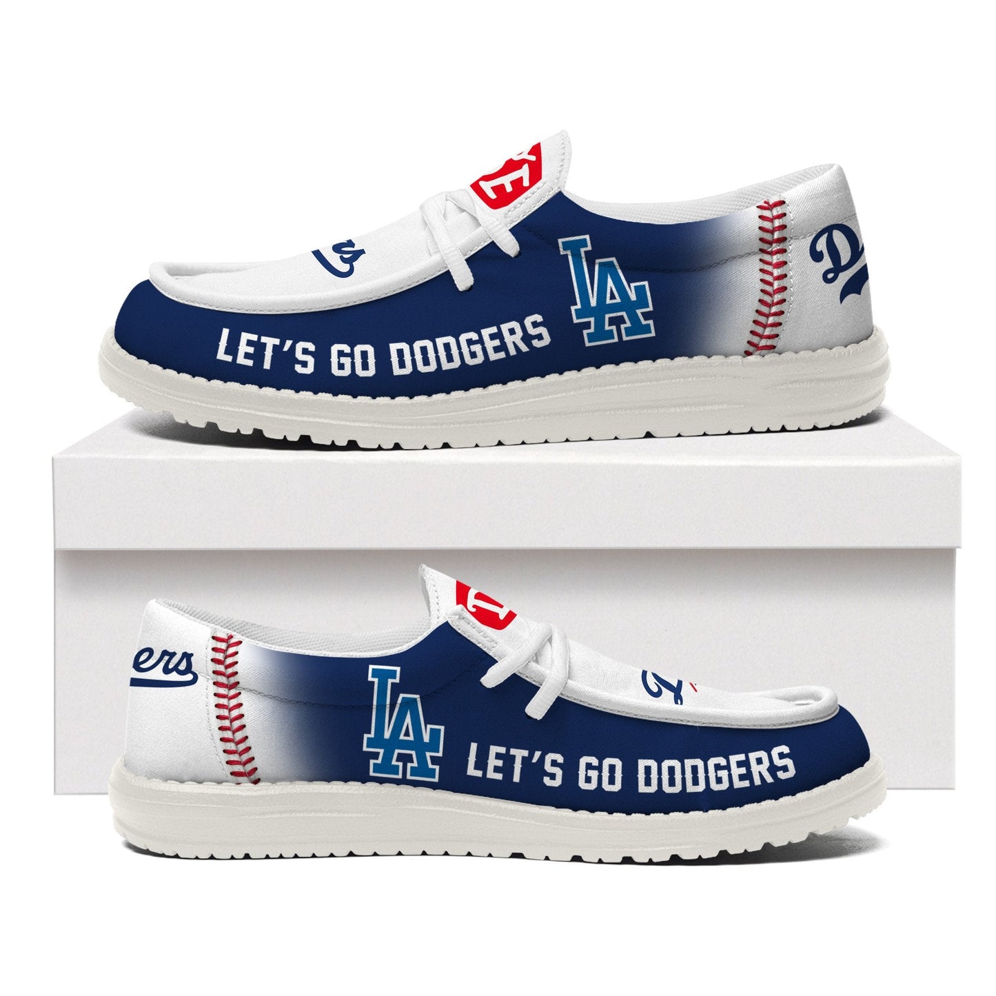 [FLASH SALE] NEW CUSTOMIZED MLB02 LA DODGERS LOAFER SHOES
