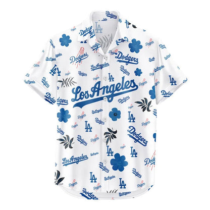 [FLASH SALE] NEW CUSTOMIZED MLB02 LAD LOS ANGELES DODGERS UNISEX HAWAIIAN SHIRT & SHORTS SET