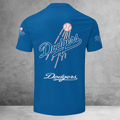 [FLASH SALE] NEW CUSTOMIZED MLB02 LAD LOS ANGELES DODGERS ZIP POLO SHIRT