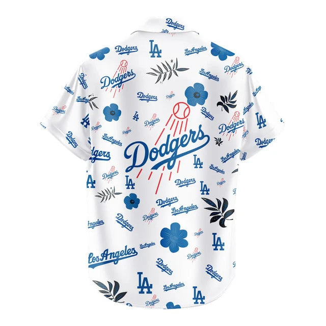 [FLASH SALE] NEW CUSTOMIZED MLB02 LAD LOS ANGELES DODGERS UNISEX HAWAIIAN SHIRT & SHORTS SET
