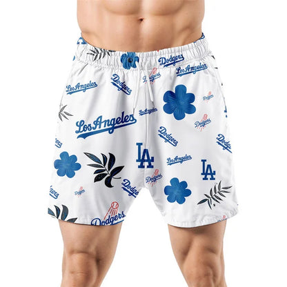 [FLASH SALE] NEW CUSTOMIZED MLB02 LAD LOS ANGELES DODGERS UNISEX HAWAIIAN SHIRT & SHORTS SET