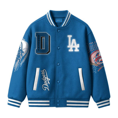 [FLASH SALE] NEW CUSTOMIZED MLB02 LA DODGERS SATIN VARSITY & BASEBALL JACKET