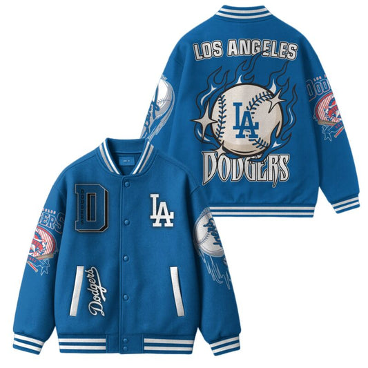 [FLASH SALE] NEW CUSTOMIZED MLB02 LA DODGERS SATIN VARSITY & BASEBALL JACKET