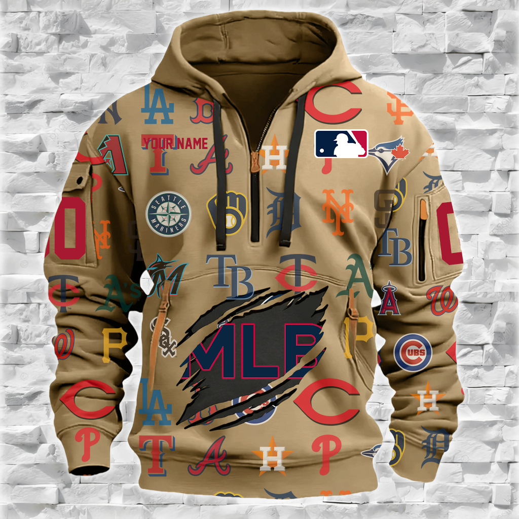 [FLASH SALE] NEW CUSTOMIZED MLB32 ALL TEAMS QUARTER ZIP HOODIE