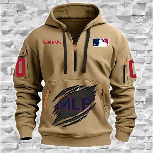 [FLASH SALE] NEW CUSTOMIZED MLB31 MAJOR LEAGUE BASEBALL QUARTER ZIP HOODIE