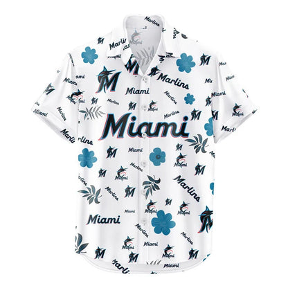 [FLASH SALE] NEW CUSTOMIZED MLB20 MMS MIAMI MARLINS UNISEX HAWAIIAN SHIRT & SHORTS SET