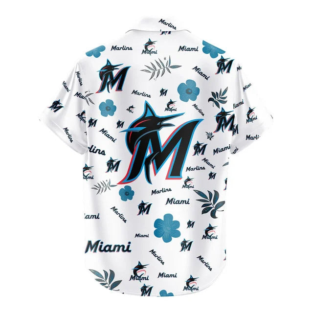 [FLASH SALE] NEW CUSTOMIZED MLB20 MMS MIAMI MARLINS UNISEX HAWAIIAN SHIRT & SHORTS SET