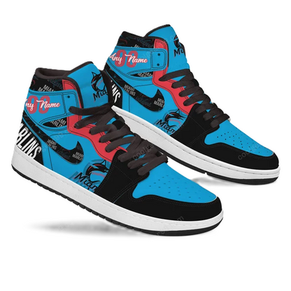 [FLASH SALE] NEW CUSTOMIZED MLB20 MI MARLINS AIR JORDAN SNEAKERS