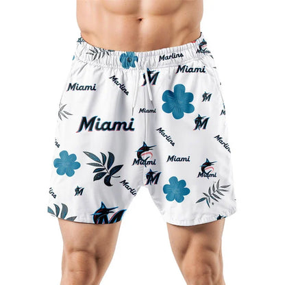 [FLASH SALE] NEW CUSTOMIZED MLB20 MMS MIAMI MARLINS UNISEX HAWAIIAN SHIRT & SHORTS SET
